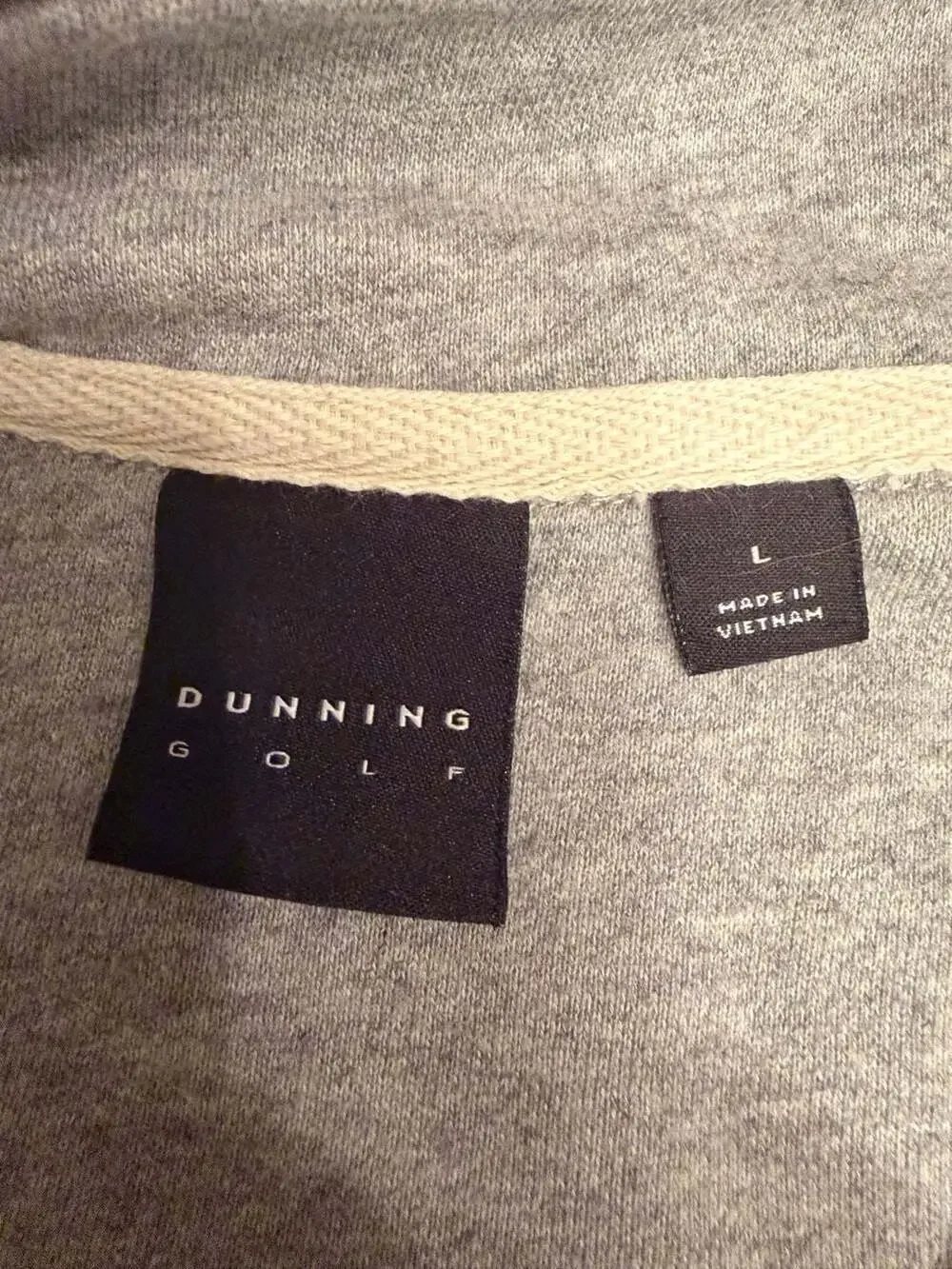 Dunning Golf Quarter-Zip Sweatshirt Size L Grey Embroidered Logo